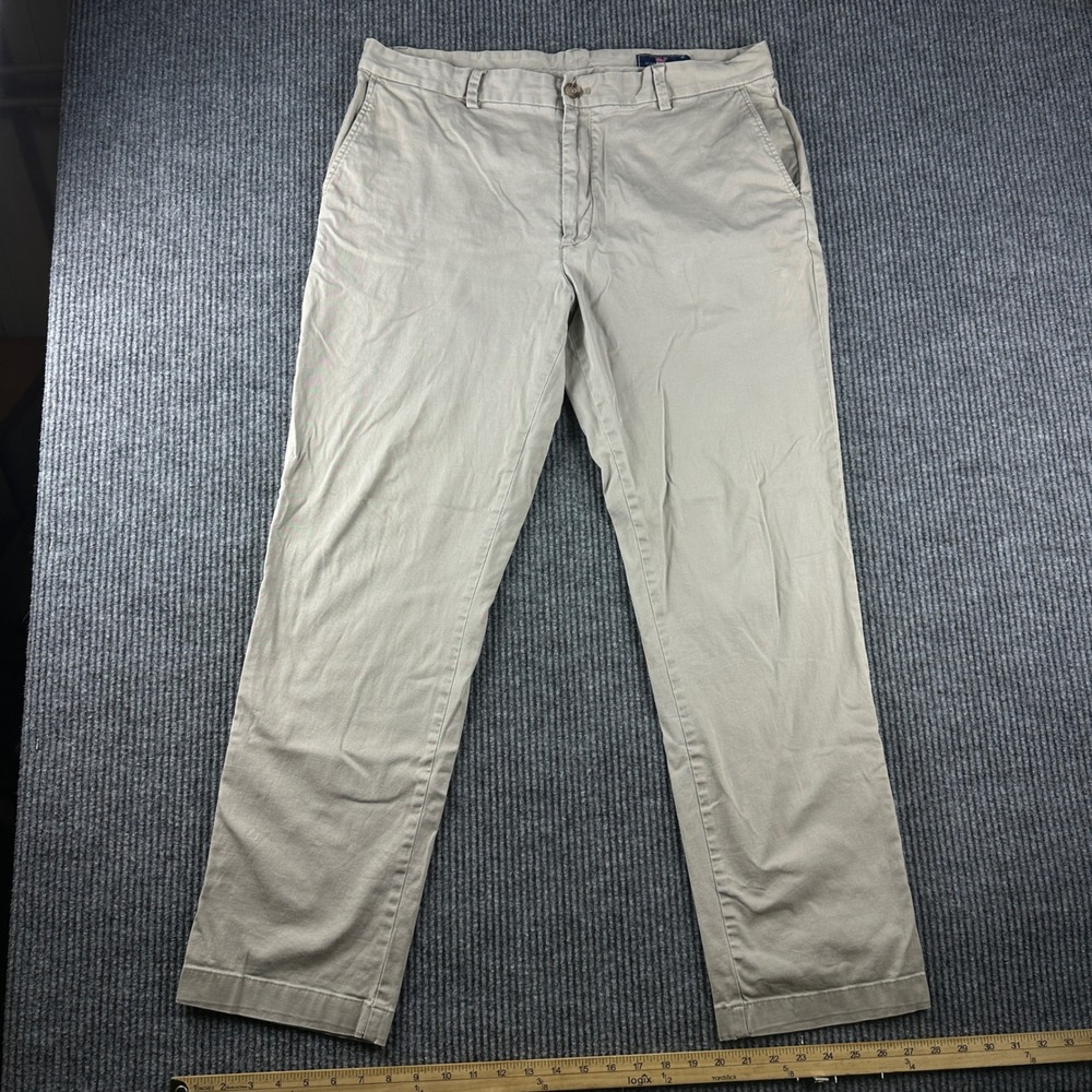 Vineyard Vines Breaker Pants Mens 38x32 Khaki Tan Chino Cotton Stretch RN 134578
